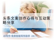 头条文案创作心得与互动策略分享