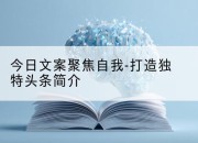 今日文案聚焦自我-打造独特头条简介