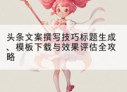 头条文案撰写技巧标题生成、模板下载与效果评估全攻略