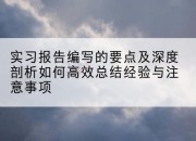 实习报告编写的要点及深度剖析如何高效总结经验与注意事项