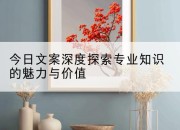 今日文案深度探索专业知识的魅力与价值