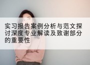 实习报告案例分析与范文探讨深度专业解读及致谢部分的重要性