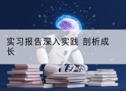 实习报告深入实践 剖析成长